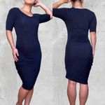 Alexander Wang T by navy blue asymmetric stretch-modal dress size XS extra small Photo 9