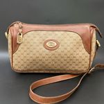 Gucci Vintage Micro GG Supreme PVC Canvas Brown Leather Trim Shoulder Bag Photo 0