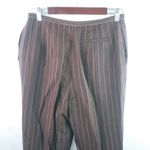 Harvé Benard Benard Holtzman 10 29x29 Linen Chocolate Brown Stripe Lined Workwear Dress Pants Photo 3