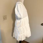 ZARA  100% Cotton Openwork Eyelet Embroidered V Neck Ruffle Dress Photo 11