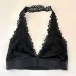 ✨PINK Victoria's Secret Black Unlined Date Floral Lace Halter Sz S Bralette✨ Photo 1