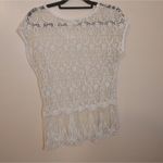 Aerie  Size Medium M Sheer See Through Lace Ivory White Elegant Girly Blouse Photo 7