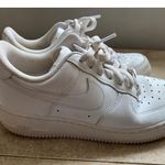 Nike  Air Force 1 Low White Leather Sneakers Classic 90s 2000s Streetwear 7.5 Y2K Photo 1