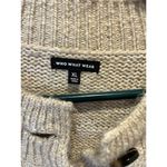 Who What Wear Women's XL Wool Blend Oatmeal Button Cardigan Sweater Puff Sleeves Photo 2