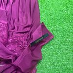 Soprano ‎ Y2K Size M Burgundy Lace Trim Pleated V-Neck Slip On Knee Length Dress Photo 4