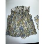 Zimmermann Super Eight Blouse Top Ruffle Blue Meadow size 2 Medium Photo 11