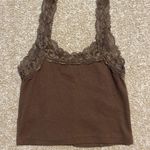 Zumiez Zine Hallie Brown Lace Crop Tank Top Photo 5