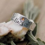 Urban Outfitters Wilderness Mountain Celestial Sun Inspirational Open Unisex Ring Fits Sizes 9 & Up Photo 0