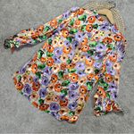 Alice + Olivia  Women’s Silk Blend Sheila Blouse Top V-Neck Orchid Multicolor S Photo 7