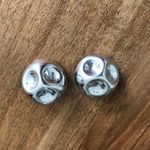 Vahan Vintage Alwand  Sterling Silver Dimpled Round Statement Clip On Earrings Photo 1