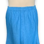 Vintage 80s Alfredo’s Wife Blue Chambray Denim Handkerchief Hem Skirt Made USA Photo 4