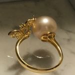 Boutique 11.5mm Custom Made Genuine Pearl Clover Ring Photo 3
