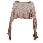 SKIMS  Womens Holiday Velvet Tan Glove Crop Top Sienna Sleeved Winter Top Size 4X Photo 3