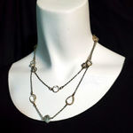 EXPRESS Silver Tone & Clear Multilayer Necklace Photo 0