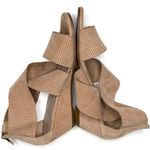 Eileen Fisher Kes Perforated Suede Wedge Sandal in Tan/Nude, Size 7.5 Photo 5