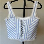 House Of CB  Petra Blue Striped Corset Top size L NWOT $149 Photo 7