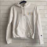 Champion  White Multicolor Logo Reverse Weave Hoodie Photo 0