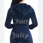Juicy Couture 🔥 Bling OG Velour Iconic Tracksuit Hoodie Pants Atlantis Blue XL Photo 7