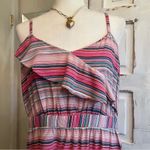 Xhilaration  Striped Ruffle Hem Rayon Mini Dress Boho Festival Summer Chic XL Photo 2