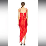 For Love & Lemons Anisa Asymmetrical Dress in Red Photo 2