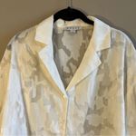 HYFVE ✨ Women’s Off White Floral Sheer Top Button Down Large Photo 1