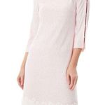 Ming Wang Dress Pink & White Lace Trim Open Sleeve Knit Dress Sz XL NWT *Flaw* Photo 0