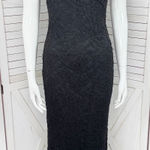 Bebe Y2k Black Lace Scoop Neck Sheath Bodycon Slip Maxi Dress XS Party Cocktail Photo 0