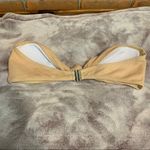 SheIn Bandeau Bikini Top Women Size Medium Beige Strapless Padded Swimsuit Beach Photo 1