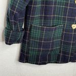 Jaclyn Smith VTG  Wool Tartan‎ Plaid Blazer Womens 12 Academia Green Jacket Ivy Photo 4