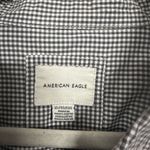 American Eagle Women’s Sz XL Plaid Button Up Shirt Cropped Long Sleeve Gray Photo 5