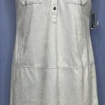 Alfani Women’s Henley Faux Suede Shift Dress Size 6 NWT Silver Photo 2