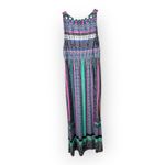 Soma Womens size Medium Bohemian Soft Aztec Geometric Maxi Dress Purple Stretch Photo 2