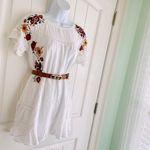 Chelsea and Violet Cotton Floral Embroidery Babydoll White Ruffle Hem Dress Small Photo 1