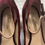 Massimo Dutti Massimo‎ Dutti Maroon Suede Ankle Strap Black Leather Chunky Heels Size 6.5/37 Photo 5