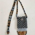 Blue/Brown Beaded Medicine Bag Necklace NWOT Photo 0