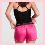 PINK - Victoria's Secret PINK VICTORIA’S SECRET Silky Pajama Shorts Rose Pink & Black Bling “PINK” Logo S Photo 2