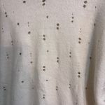 Gilded Intent  womens crewneck striped sleeve boyfriend sweater cream/black L Photo 1