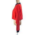 Reebok Women's Long Sleeve Crewneck Cropped Red/Black Sweatshirt Size S Small Photo 1