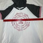 Disney Walt  World Pink Gray Ragland Hoodie Shirt  XL Mickey Mouse Lightweight Photo 5