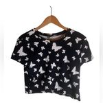 Wild Fable 2X butterfly black and white ribbed cropped 90s top Photo 0