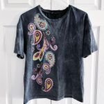 ZARA Paisley Gray Grunge Short Sleeve T-shirt Photo 1