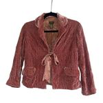 Anthropologie ✨ Fei Crushed Dusty Rose Velvet Embroidered Sz 4 Blazer✨ Photo 3