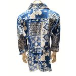 Coldwater Creek  Womens L Blue White Floral Button Up Shirt Cotton Spandex Blend Photo 2