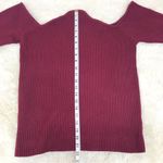 Eloquii Burgundy Red Off The Shoulder Top Sweater Ribbed Long Sleeve Size 22 24 Photo 6