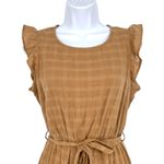Velvet Heart  Tabatha Dress Ruffle Sleeveless Belted Tan Oat Size XS NWT Photo 2