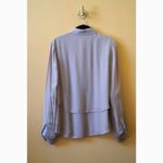 Theory Women Silk Blend Button Down Long Sleeve Blouse Formal Top Tan Small P Photo 1