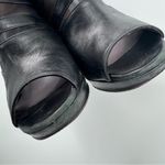 Versace Black Leather Mesh Heels Photo 10