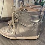Bebe  Sport Charlane Hi-Top Lace-Up Sneakers Silver Size 8.5 Photo 2