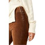 Free People New In My Feelings Brown Velvet Crop Flare High Rise Pants Small Photo 2