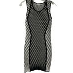 Intermix  Stretchy Knit Bodycon Sleeveless Black White Mini Dress Size Small Photo 4